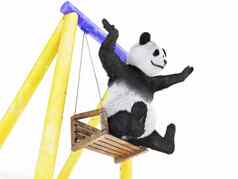 中文快乐的字符熊猫毛茸茸的动物