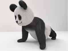 熊猫毛茸茸的吉祥物