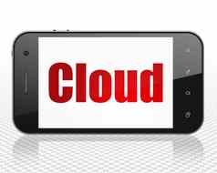 云技术概念智能手机云显示