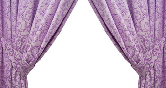 美丽的紫色的窗帘经典风格孤立的