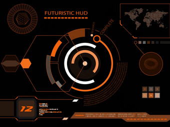 未来主义的触摸屏幕用户接口胡德