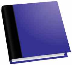 插图经典蓝色的书前面视图孤立的白色背景