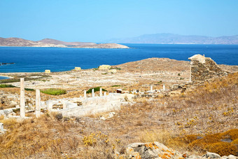 寺庙提洛岛希腊历史卫城