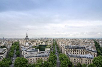 巴黎天际线视图弧凯旋门巴黎