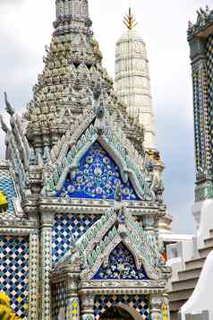 泰国亚洲曼谷雨寺庙蓝色的