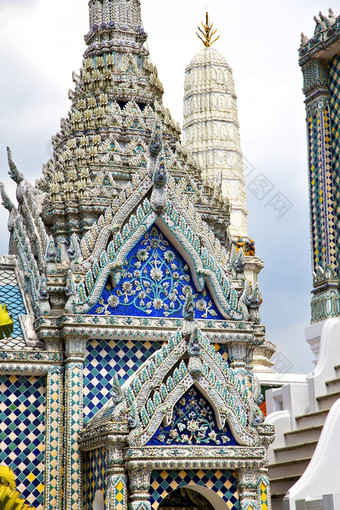 泰国亚洲曼<strong>谷</strong>雨寺庙蓝色的