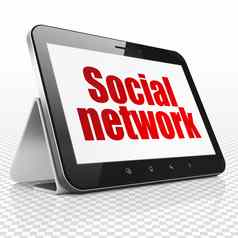 社会媒体概念平板电脑电脑社会网络显示