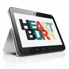 医疗保健概念平板电脑电脑胃灼热显示
