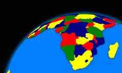 南非洲地球地球政治地图