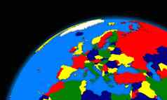 欧洲地球地球政治地图