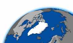 北极北极地地区全球政治地图
