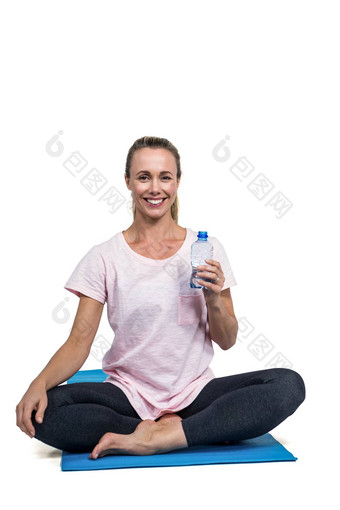 肖像快乐运动女人水瓶