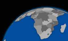 南非洲地球地球政治地图