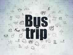 旅游概念公共汽车旅行数字纸背景