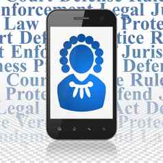 法律概念智能手机法官显示