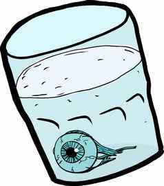 眼球孤立的杯水