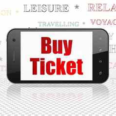 旅游概念智能手机买票显示