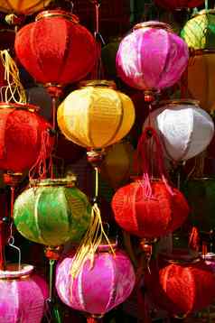 色彩斑斓的灯笼市场中秋节日
