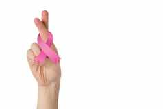 交叉手指乳房癌症丝带