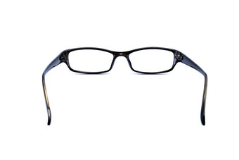 黑色的眼镜改善视力孤立的白色背景