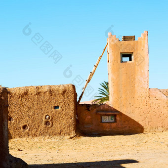 撒哈拉沙漠非洲摩洛哥棕榈现场施工