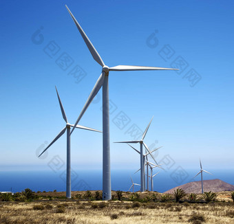 非洲风力涡轮机天空