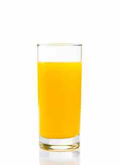 完整的玻璃橙色汁