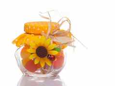 色彩鲜艳的多彩色糖果装饰玻璃Jar节日礼物