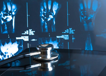 医疗听诊器现代数字平板电脑实验室x射线图片背景