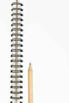 空页面打开笔记本铅笔