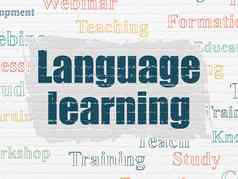 教育概念语言学习墙背景