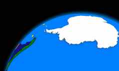 南极洲地球地球政治地图