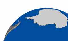 南极洲地球政治地图