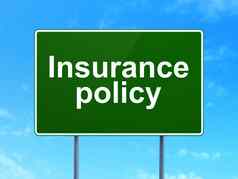 保险概念保险政策路标志背景