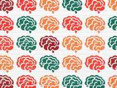 科学概念大脑图标墙背景