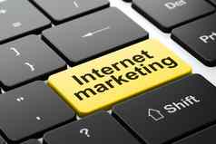 市场营销概念互联网市场营销电脑键盘背景