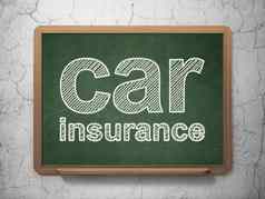 保险概念车保险黑板背景