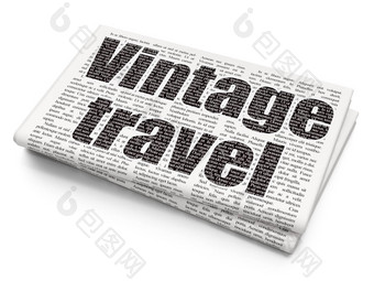 假期概念古董旅行报纸背景