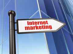 市场营销概念标志互联网市场营销建筑背景