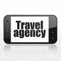 旅游概念智能手机旅行机构显示