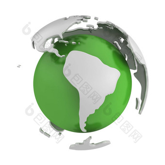 摘要绿色全球南美国部分