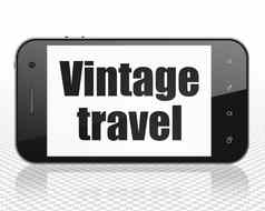 旅行概念智能手机古董旅行显示