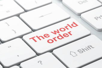 政治概念世界订单电脑键盘背景