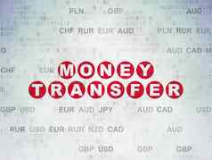 货币概念钱转移数字纸背景