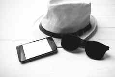 他太阳镜聪明的电话黑色的白色颜色