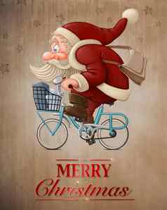 圣诞老人老人游乐设施自行车
