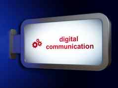 信息概念数字沟通齿轮广告牌背景