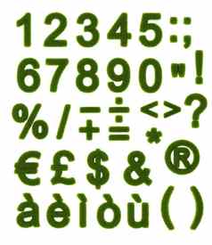 绿色字母数字符号