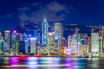 在香港香港著名的晚上视图