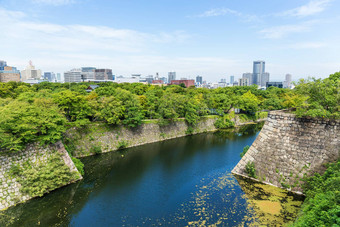 护城河大阪城堡大阪日本